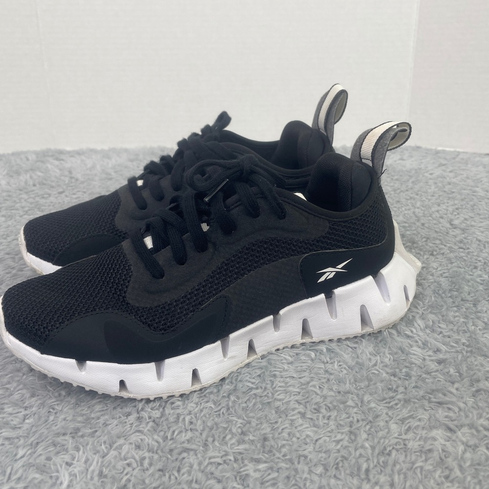 Reebok Zig Dynamica 4 Women 7 Black White Running Shoes Sneakers 100020037